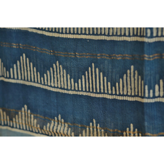 Indigo grounds ~ Batic Indigo * Chanderi Dupatta * 1 * { Organic Indigo }