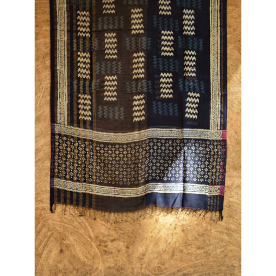 Indigo grounds ~ Batic Indigo * Chanderi Dupatta * 10 *