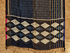 Indigo grounds ~ Batic Indigo * Chanderi  Dupatta * 3 *