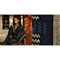 Indigo grounds ~ Batic Indigo * Chanderi Dupatta * 10 *