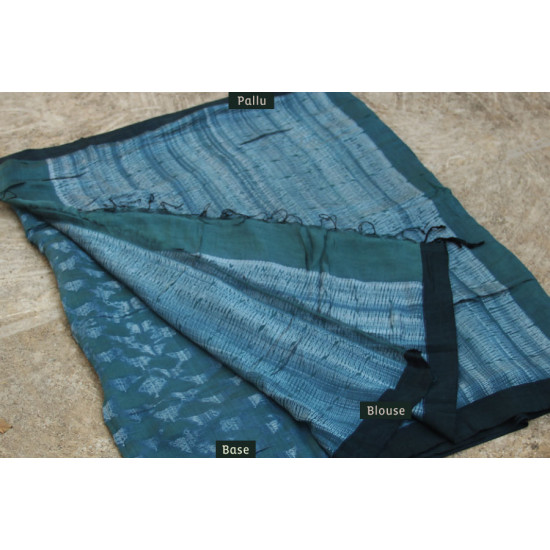 राधा | Radha ✥ Shibori Handwoven Saree ✥ 5