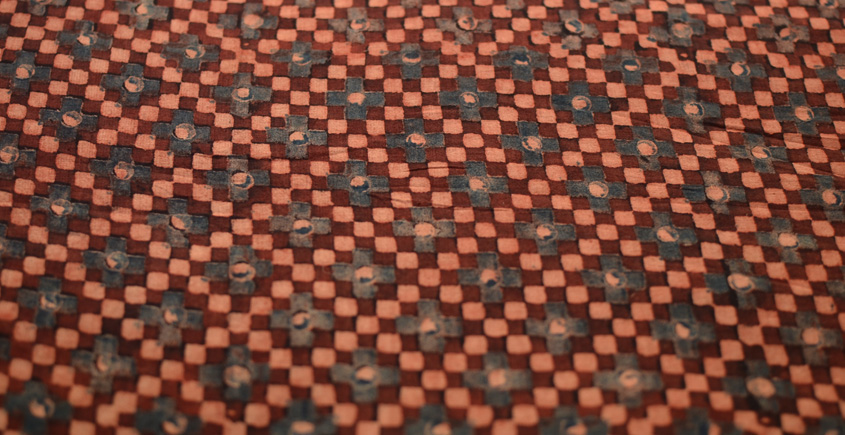 Ajrakh . Natural Color Cotton Fabric ~ 32 { Per meter }