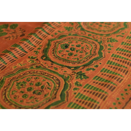 परवा ❋ Gajji Silk . Ajrakh Saree { a }