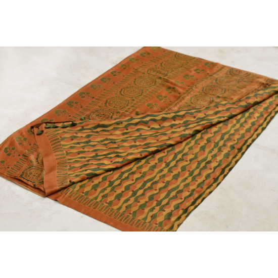 परवा ❋ Gajji Silk . Ajrakh Saree { a }