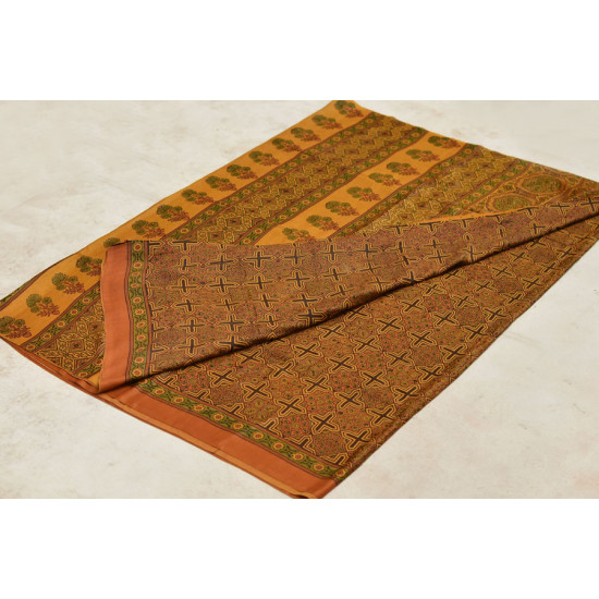 परवा ❋ Gajji Silk . Ajrakh Saree { b }