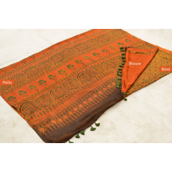 Parvah . परवा ❋ Gajji Silk . Ajrakh Saree { y }