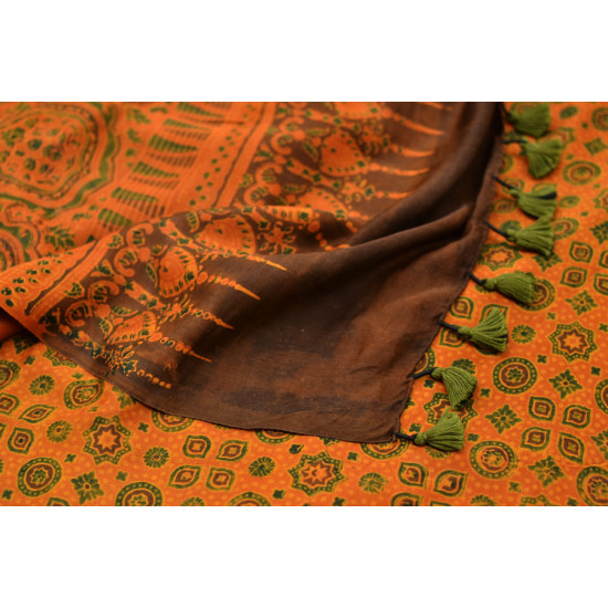 परवा ❋ Gajji Silk . Ajrakh Saree { y }