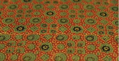 Ajrakh Natural Color Cotton Fabric * Q { Per Meter }