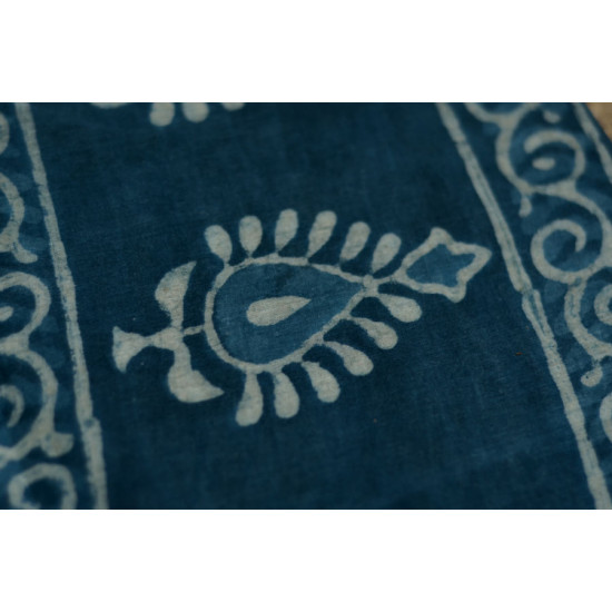 Satviki ✻ Indigo Dabu ✻ Cotton Saree -- 12