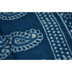 Satviki ✻ Indigo Dabu ✻ Cotton Saree -- 14