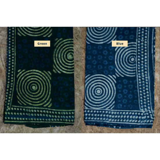 Satviki ✻ Indigo Dabu ✻ Cotton Saree -- 14