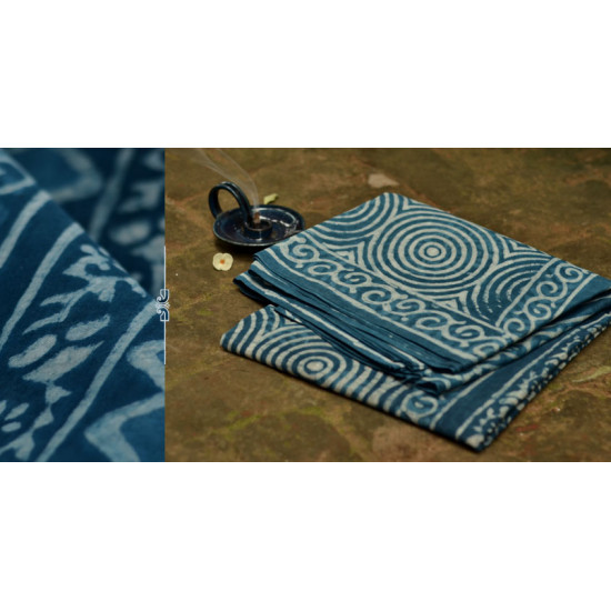 Satviki ✻ Indigo Dabu ✻ Cotton Saree -- 12