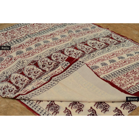 Varunika : Block printed Cotton Saree ~ 21