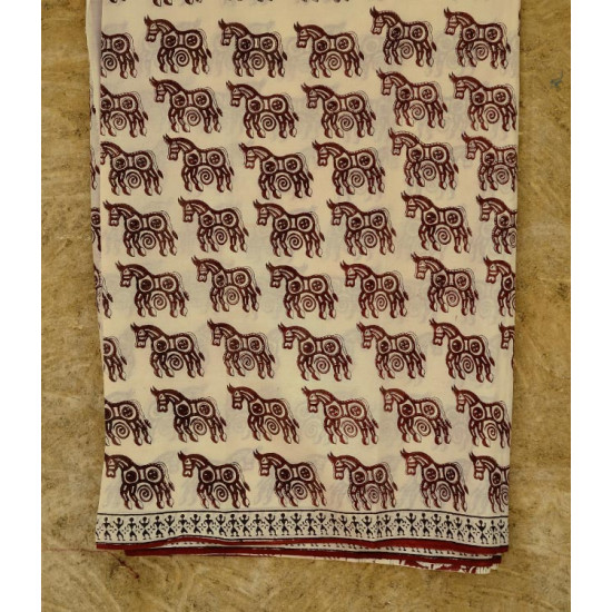 Varunika : Block printed Cotton Saree ~ 21