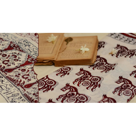 Varunika : Block printed Cotton Saree ~ 21