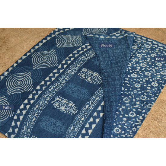 अश्विन ✻ Indigo Dabu ✻ Cotton Saree - 11