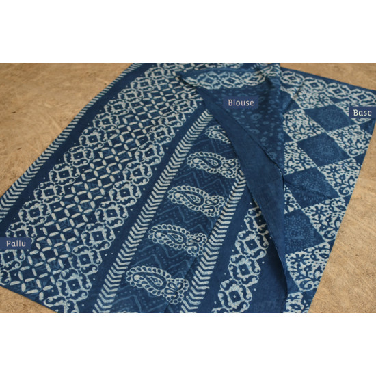 अश्विन ✻ Indigo Dabu ✻ Cotton Saree - 12