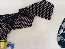 Bhanumati ~ Red-Indigo * Dabu * Cotton Saree ~ 7