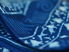 Syaama ~ Indigo Dabu printed . Cotton Saree ~ 1