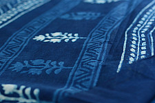 Syaama ~ Indigo Dabu printed . Cotton Saree ~ 10