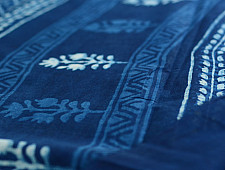 Syaama ~ Indigo Dabu printed . Cotton Saree ~ 10