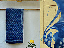 Syaama ~ Indigo Dabu printed . Cotton Saree ~ 10