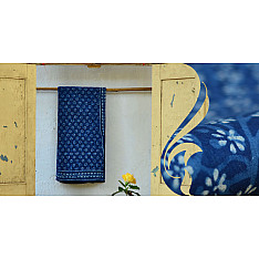 Syaama ~ Indigo Dabu printed . Cotton Saree ~ 10