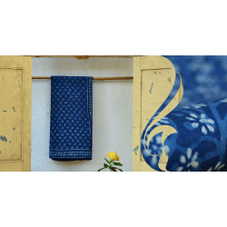 Syaama ~ Indigo Dabu printed . Cotton Saree ~ 10