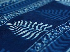 Syaama ~ Indigo Dabu printed . Cotton Saree ~ 4