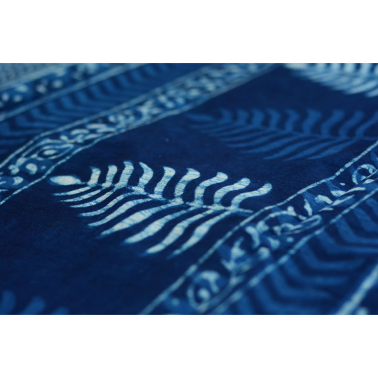 Syaama ~ Indigo Dabu printed . Cotton Saree ~ 4