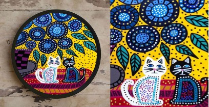 Art for Desserts ☘ Hand painted 'Gond Art' Wall Plate ☘ 2