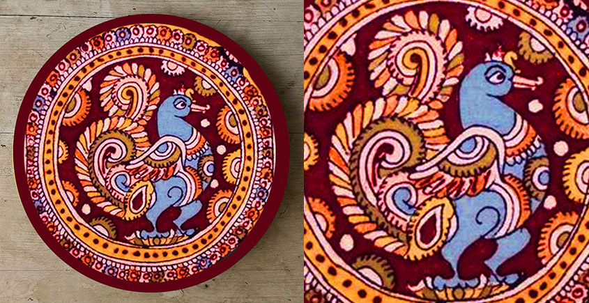Art for Desserts ☘ Hand painted Kalamkari Wall Plate ☘ 15
