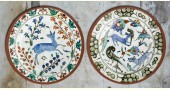 सजावट ❦ Hand Painted Turkish Forest Wall Plates ❦ 22 { set of 2 }