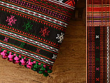 Handwoven woollen Shawl (Black), Kutch