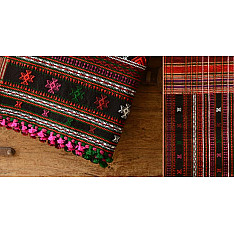 Handwoven woollen Shawl (Black), Kutch