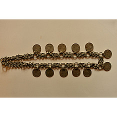 Kanupriya ~ White Metal Vintage Coin & Chain Necklace { 1 }