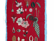 Kashmiri Namda ~ Badaam Laal (5' X 3') ~ 3