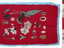 Kashmiri Namda ~ Badaam Laal (5' X 3') ~ 3