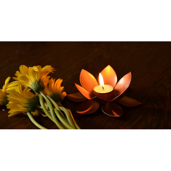 Courtyard ⚛  Lotus Copper Small Tea Light Holder ⚛ 47