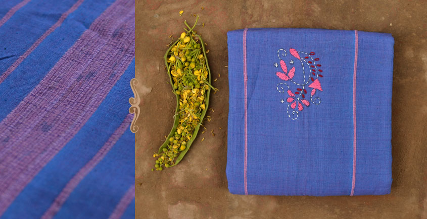 Mirch Masala ☙ Embroidered . Cotton Saree  ☙ F