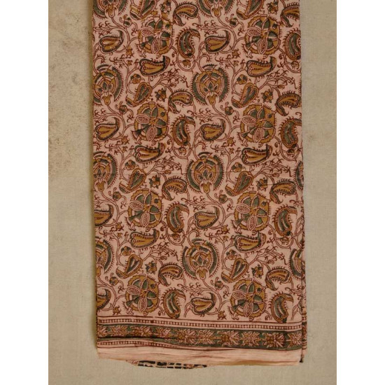 बेला ✤ Kalamkari Motif . Block Printed . Cotton Saree ✤ B