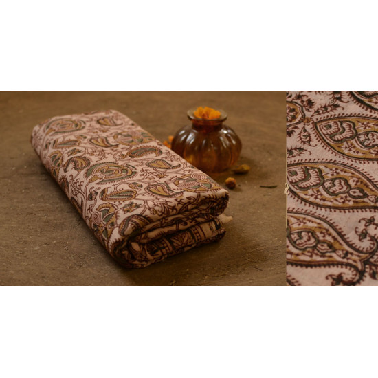 बेला ✤ Kalamkari Motif . Block Printed . Cotton Saree ✤ B