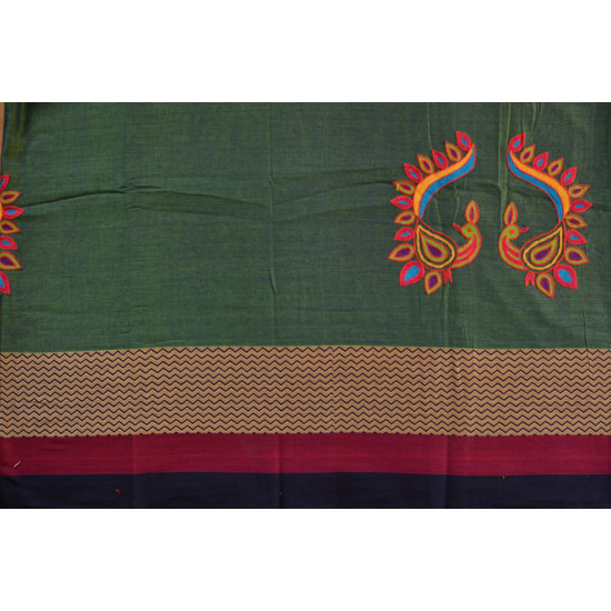 संजोग ⚵ Narayanpet Cotton Saree + Kutch Embroidery ⚵ 4