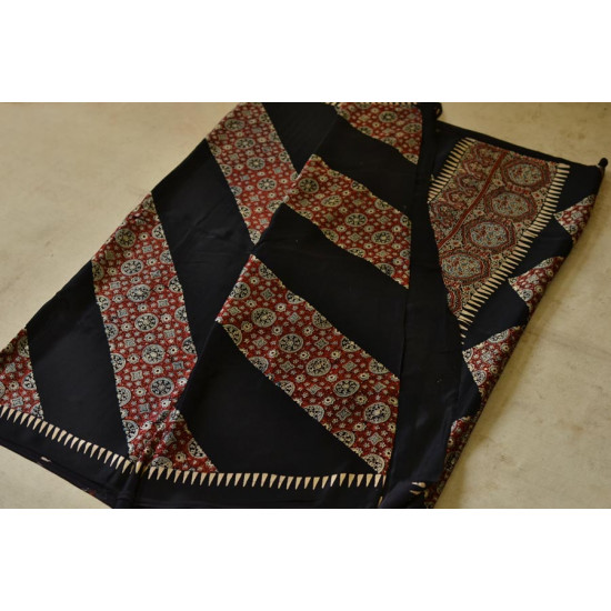 दस्तूर ❂ Gajji Silk . Ajrakh Saree { 10 }