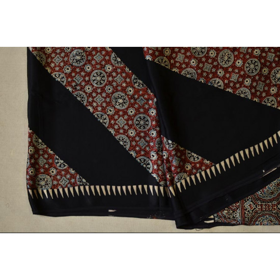 दस्तूर ❂ Gajji Silk . Ajrakh Saree { 10 }