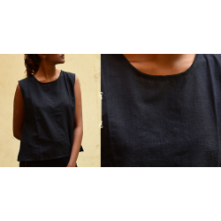 Chhabili . छबीली | Handwoven Cotton Top ♠ Carbon Black