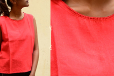 Chhabili . छबीली | Handwoven Cotton Top ♠ Pure Red Color