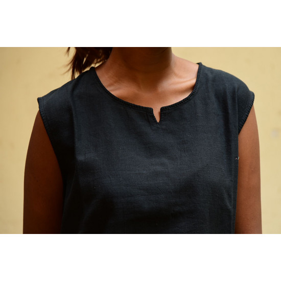 shop cotton black top