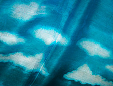 रंग महल ☙ Clamp dyed chanderi silk saree { अनंत आसमान } ☙ 10