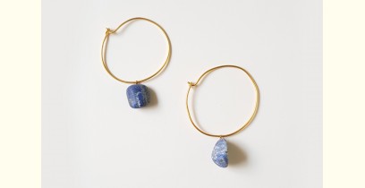Tinted Oceans ✺ Stone Jewelry ✺ lapis stone loop earrings { 17 }